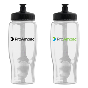 Poly-Pure 27 oz. Transparent Bottle - Sport Lid - MANUFACTURING FLOOR APPROVED - 27 oz. transparent sports bottle with a contoured, tapered base to fit auto cupholders.