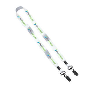 ¾" 2-Ended Dye-Sublimated Lanyard with Metal Crimp and Metal Bulldog Clip - People will become "attached" to this marketing tool and your company when you feature it during upcoming promotional events. 