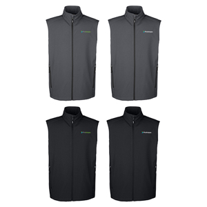Men's Cruise Two-Layer Fleece Bonded Soft Shell Vest - Made from 8 oz/yd²  / 270 gsm, 96% polyester, 4% spandex bonded with 100% polyester anti-pill fleece with water-repellent finish. 