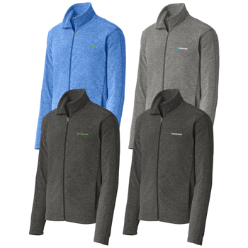 Men's Port Authority® Heather Microfleece Full-Zip Jacket - Venture out in warmth and style in this non-bulky microfleece that has a heather look for added visual appeal.