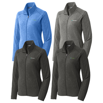 Ladies' Port Authority® Heather Microfleece Full-Zip Jacket - Venture out in warmth and style in this non-bulky microfleece that has a heather look for added visual appeal.