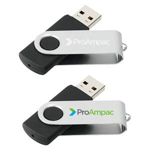 Rotate Flash Drive 16GB - Flash drive folds into protective aluminum cover. 