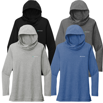 Ladies' Sport-Tek® PosiCharge® Tri-Blend Wicking Long Sleeve Hoodie - This ultracomfortable long sleeve hoodie combines moisture-wicking performance, unbeatable softness and PosiCharge technology to lock in color.