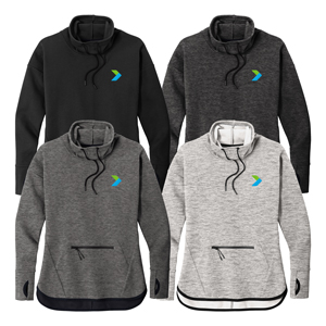 Sport-Tek ® Ladies Triumph Cowl Neck Pullover - This double knit, cotton-rich pullover is a triumph with integrated pockets and rubberized zippers for a modern look and feel.