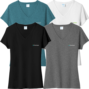 Ladies' Port & Company® Tri-Blend V-Neck Tee - Primed for 24/7 comfort, a proprietary finish gives this tri-blend tee unbelievable softness at a great value.